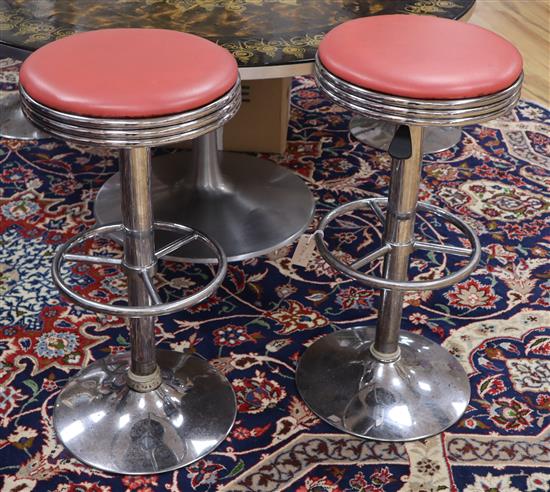 A set of four American Diner bar stools W.38cm